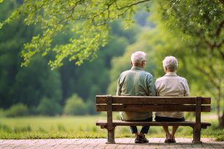 Foto: Rentner auf Parkbank