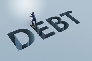 Foto: Schriftzug DEBT